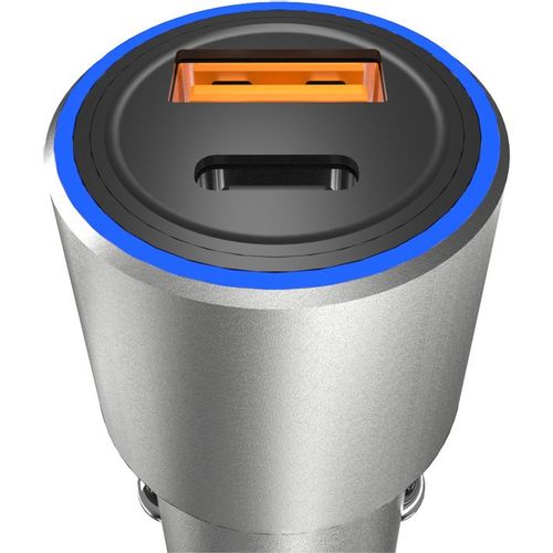 Dudao auto punjač USB / USB Typ C PD Brzo punjenje 22,5 W siva slika 2