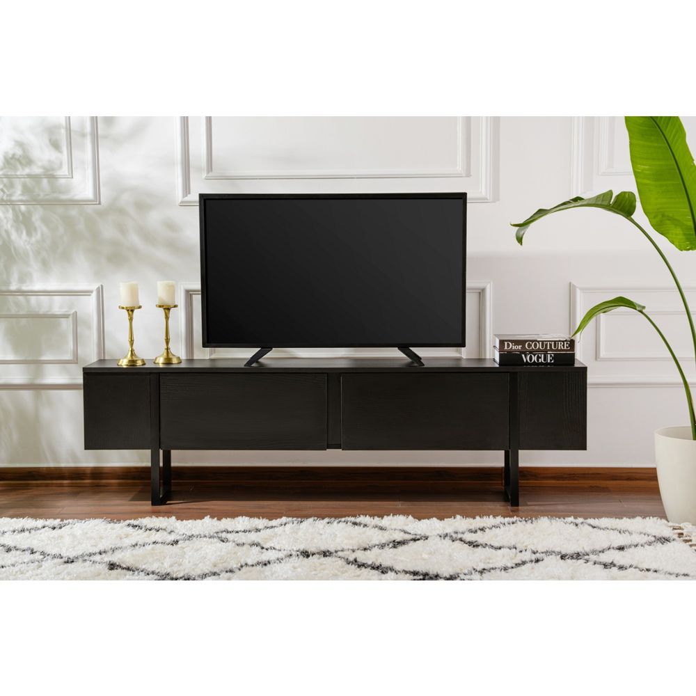 Serenity - Crni TV Stalak od Drva slika 2