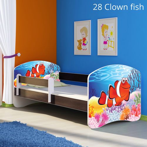 Dječji krevet ACMA s motivom, bočna wenge 140x70 cm - 28 Clown Fish slika 1