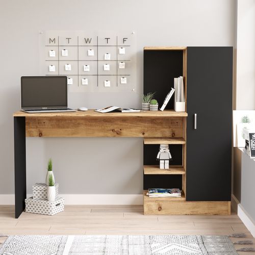 Hanah Home CT2 - AB Atlantic PineBlack Study Desk slika 2