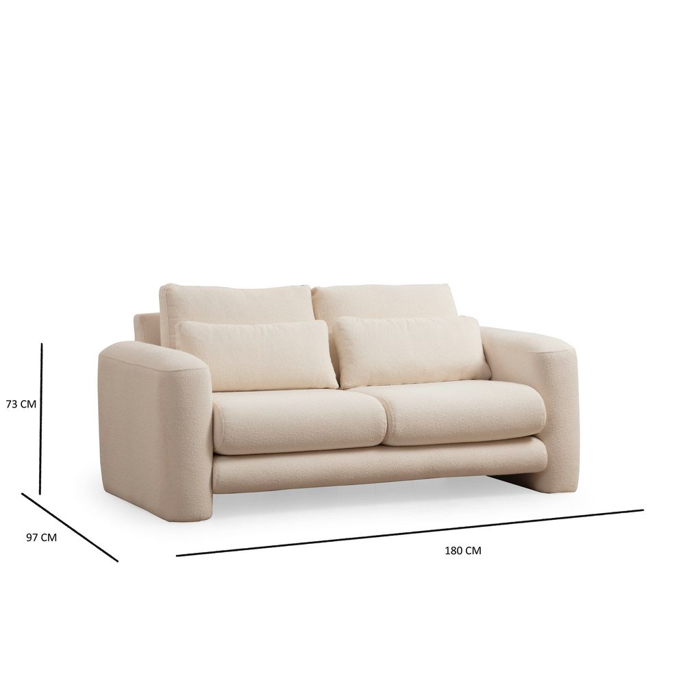 Lily Cream - Dvosjed Sofa sa 2 Jastučića slika 8
