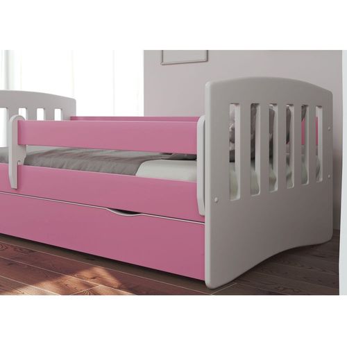 Drveni dečiji krevet Classic sa fiokom - rozi - 180x80 cm slika 2