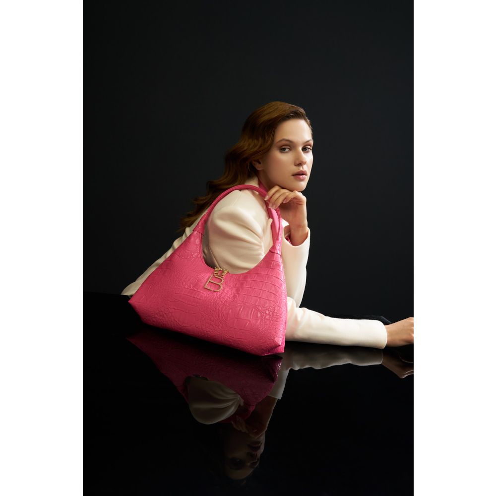 Torba preko ramena 505 - Croco Fuchsia u fuksija boji slika 12
