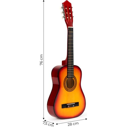 Eco Toys Velika Drvena Gitara Za Decu Natural slika 4