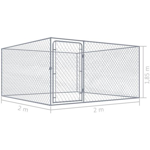 Vanjski kavez za pse od pocinčanog čelika 2 x 2 x 1 m slika 5