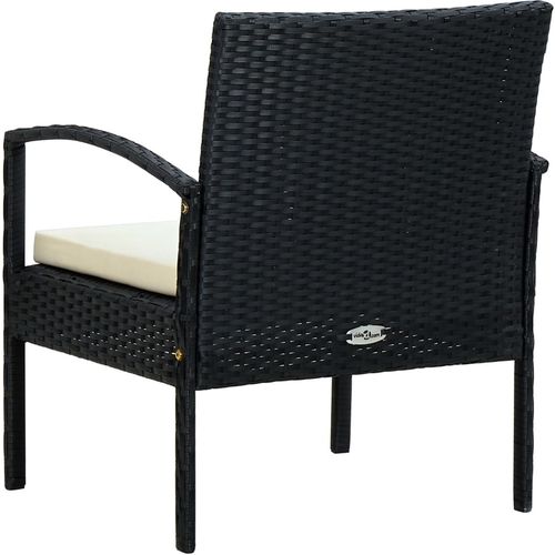 Vrtna stolica od poliratana s jastukom crna slika 4