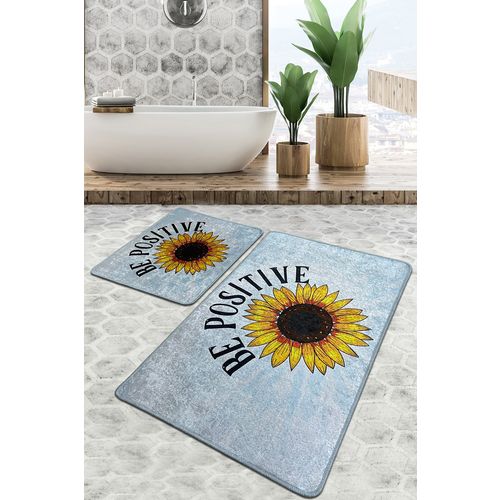 Be Positive Djt Multicolor Bathmat Set (2 Pieces) slika 1