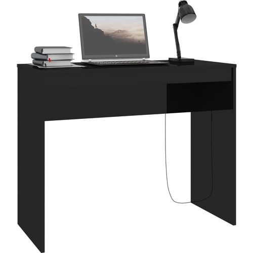 Radni stol visoki sjaj crni 90 x 40 x 72 cm od iverice slika 10