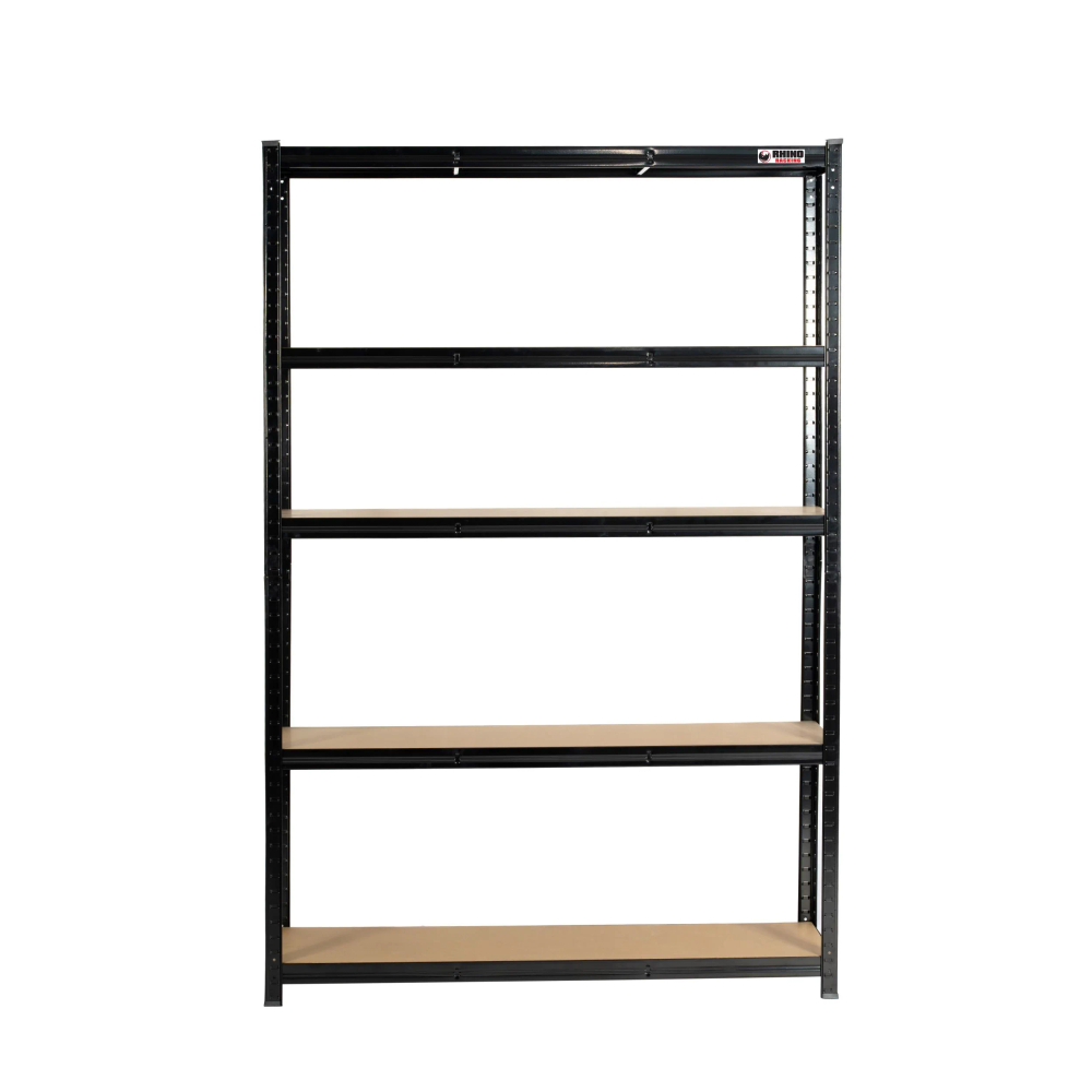 Polica metal/drvo 180x120x40 cm/5 polica/ 800 kg black frozen slika 1