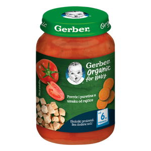 Gerber Organic for Baby Kašica povrće i puretina u umaku od rajčice 190g
