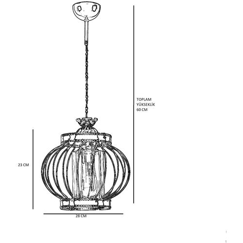 Kardelen Tekli Eskitme Sarkıt Multicolor Chandelier slika 4