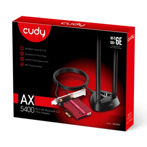 CUDY WE4000 AX5400 Wi-Fi 6/6E Bluetooth 5.2 PCIe Adapter mrežna karta slika 3