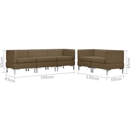 5-dijelni set sofa od tkanine smeđi slika 33