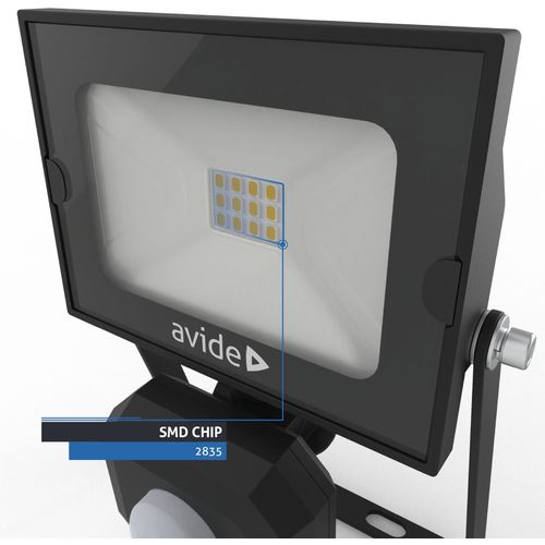 Avide reflektor sa senzorom Slim PIR LED SMD 800 lm 4K IP44 10W crni slika 2