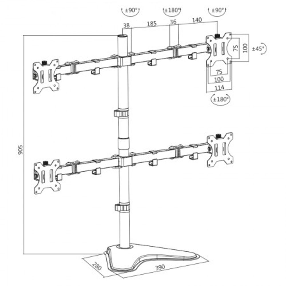 Logilink nosač za cetiri monitora BP0046 slika 2