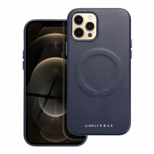 Roar kožna Mag Case maska kompatibilna s MagSafeom – za iPhone 12 Pro navy plava