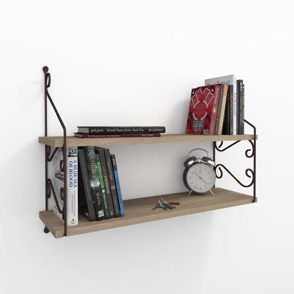 Seramoni 2'li - Sacramento Brown Wall Shelf slika 1