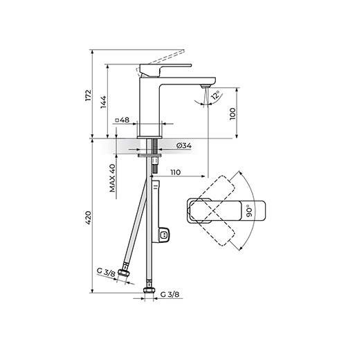 Rosan  S.2 Baterija za lavabo slika 2