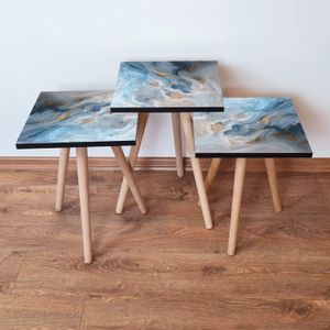 Nesting stolovi 3Shp178 - Set od 3 komada - boje: plava, siva, narandžasta, bijela