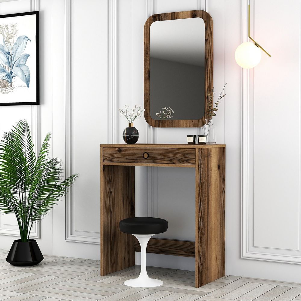 Sto za šminkanje "Lizbon Mirror" - boja: Orah slika 2