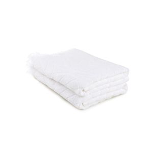 Leaf - White White Bath Towel Set (2 Pieces)