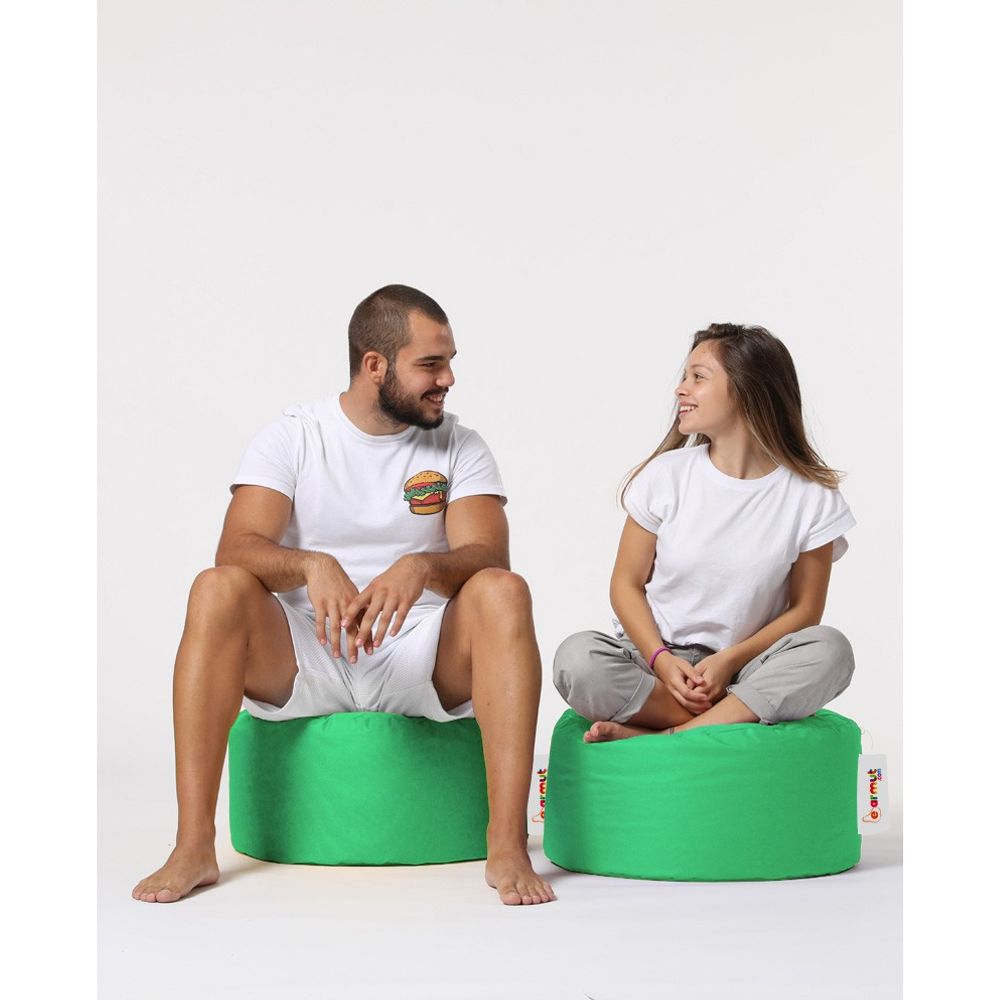 Okrogli Pouf - Zeleni Pouf za Vrt slika 4