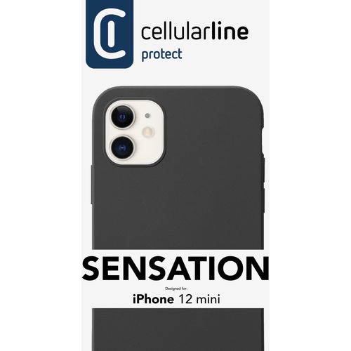 Cellularline Sensation silikonska maskica za iPhone 12 Mini crna slika 3