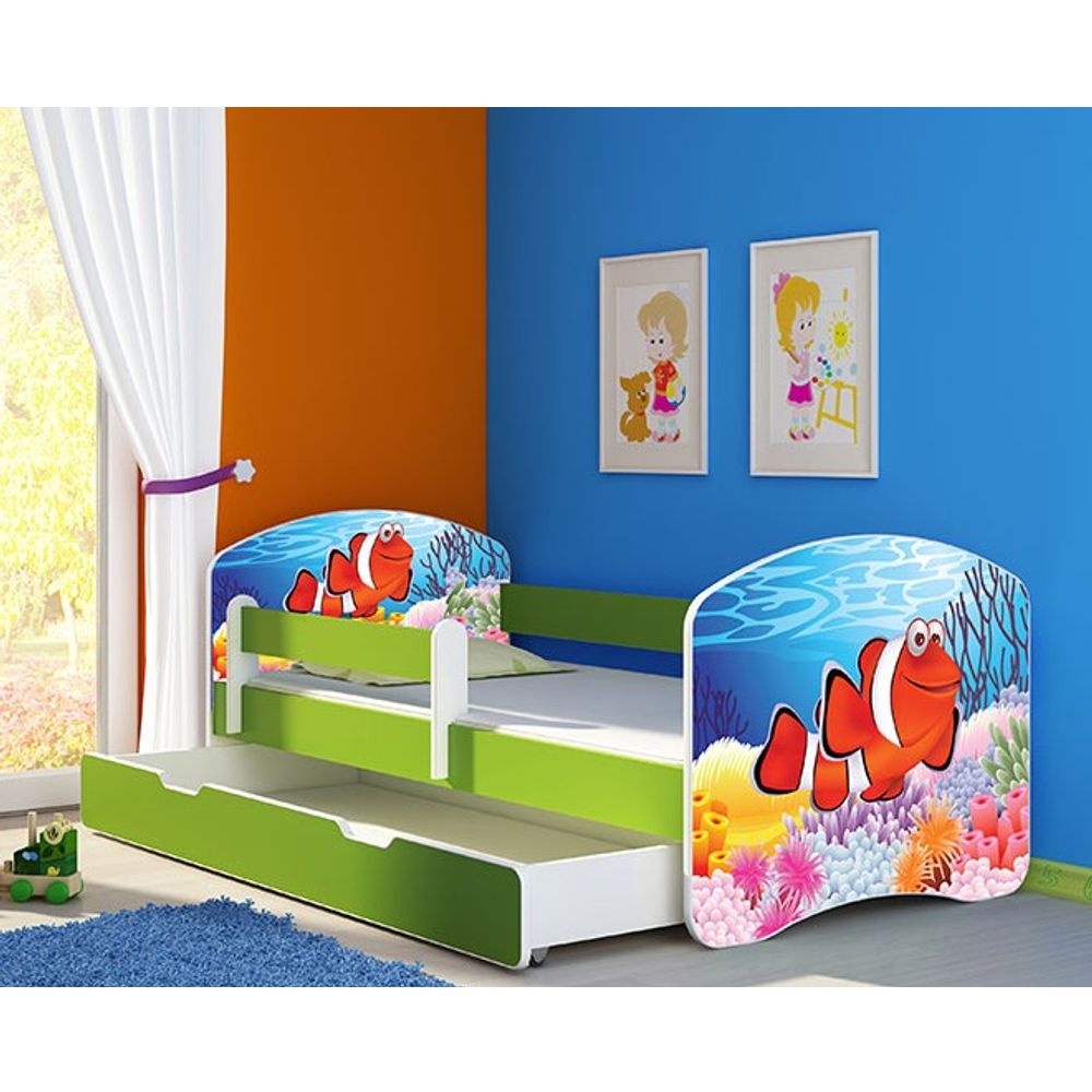 ACMA Dječiji krevet Acma II sa ladicom Green - 160x80cm - Dezen 28 slika 1