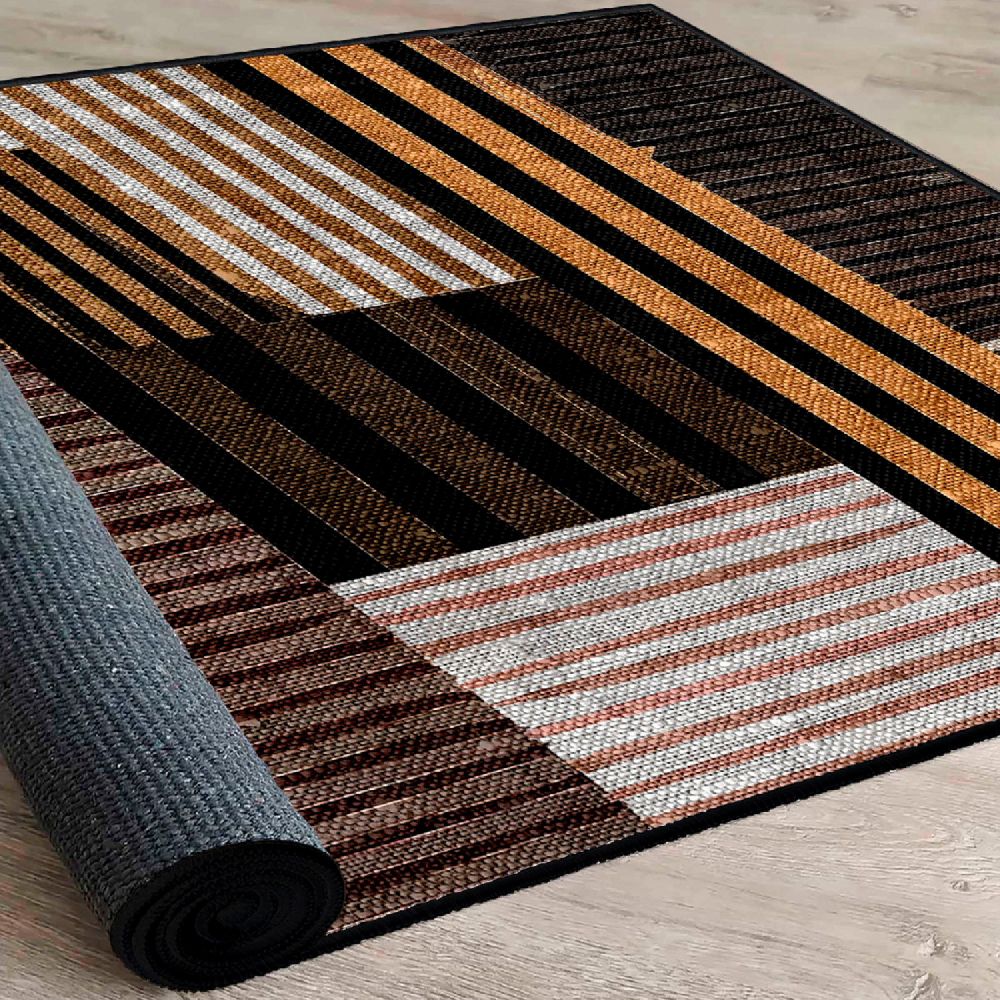 Elegantni Tepih WOOSONIL096 u Bijeloj, Narančastoj, Smeđoj i Crnoj Boji (160 x 230 cm) slika 5