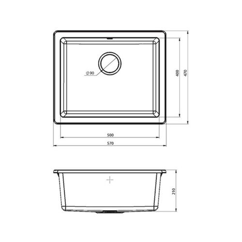 METALAC GRANIT SUD. X QUADRO PODGRADNI U50 GRAFIT 560x460 slika 2