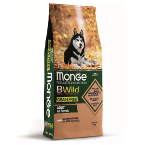 Monge BWild Grain Free Dog All Breeds Adult Salmon With Peas 12 kg