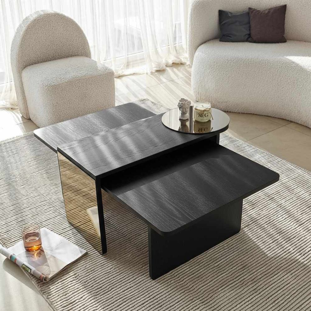 Nesting stolovi Luna, boje: Crna, Bronze (2 komada) slika 6