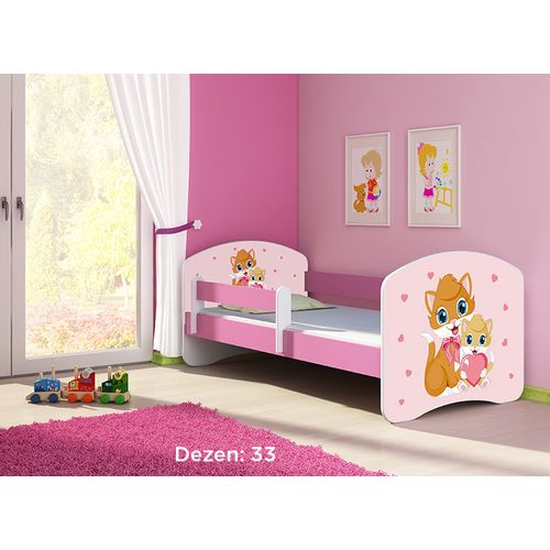 Deciji krevet ACMA II 140x70 + dusek 6 cm PINK33 slika 1