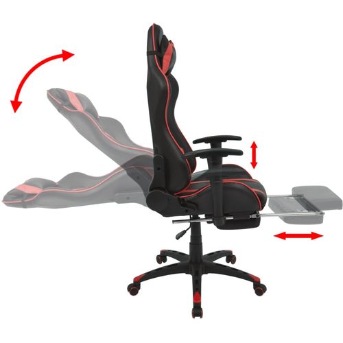Podesiva igraća uredska stolica s osloncem za noge crvena slika 42