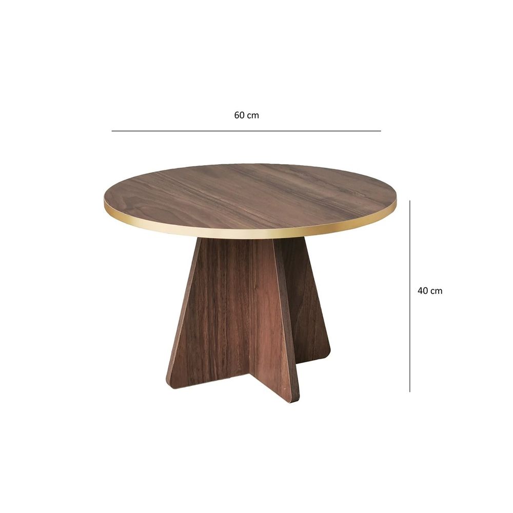 Stolić za kafu 'Mushroom - Gold, Walnut v2' u zlatno-orahovoj boji slika 7