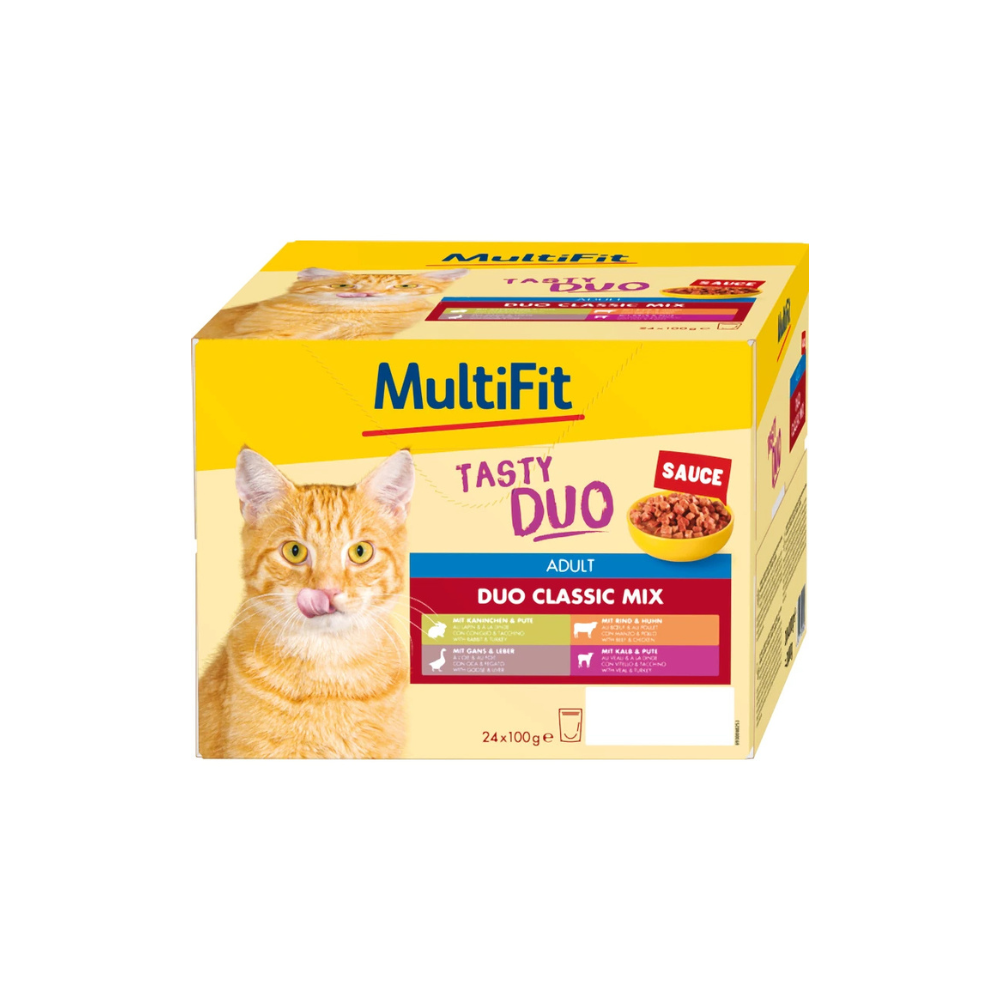MultiFit Cat Adult Duo Classic mix u umaku Multipack 24x100 g slika 1