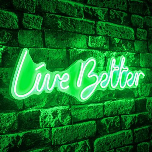Wallity Zidna LED dekoracija, Live Better - Green slika 2