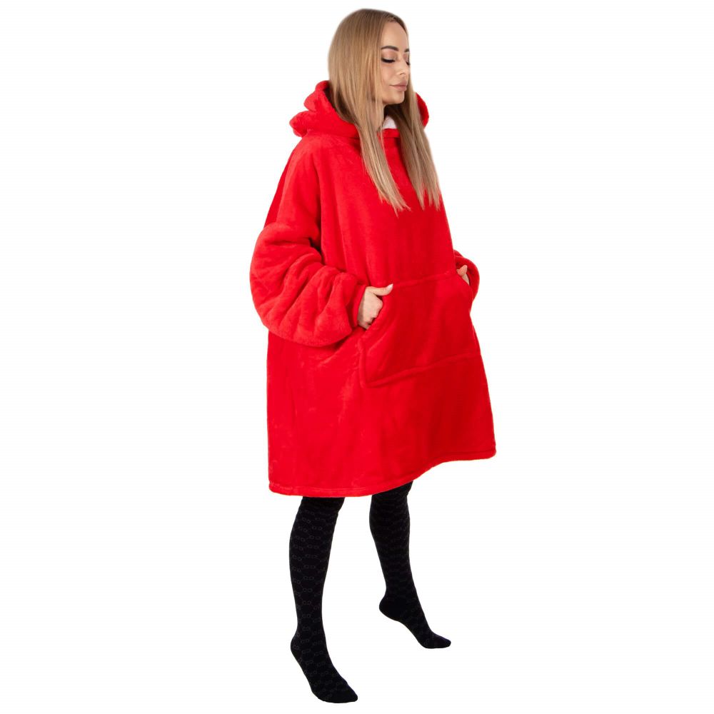 Springos mekana oversize majica u obliku deke, crvena slika 7