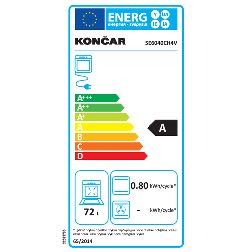 Končar štednjak SE6040CH4V slika 2