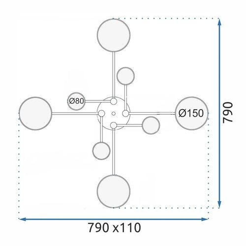 TOOLIGHT STROPNA svjetiljka SIVA APP528-8C slika 13