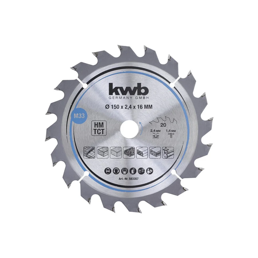 KWB rezni list 150 x 16 mm, 20 z, carbid slika 1