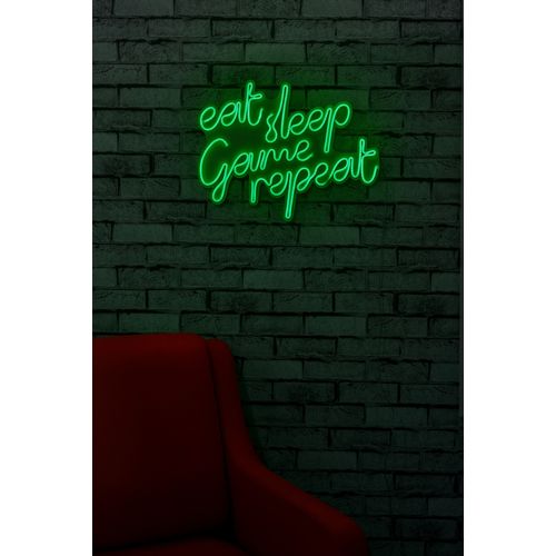 Wallity Ukrasna plastična LED rasvjeta, eat sleep game repeat - Green slika 3