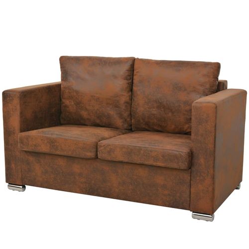 3-dijelni set sofa od umjetne brušene kože slika 38