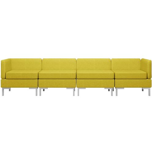 4-dijelni set sofa od tkanine žuti slika 31