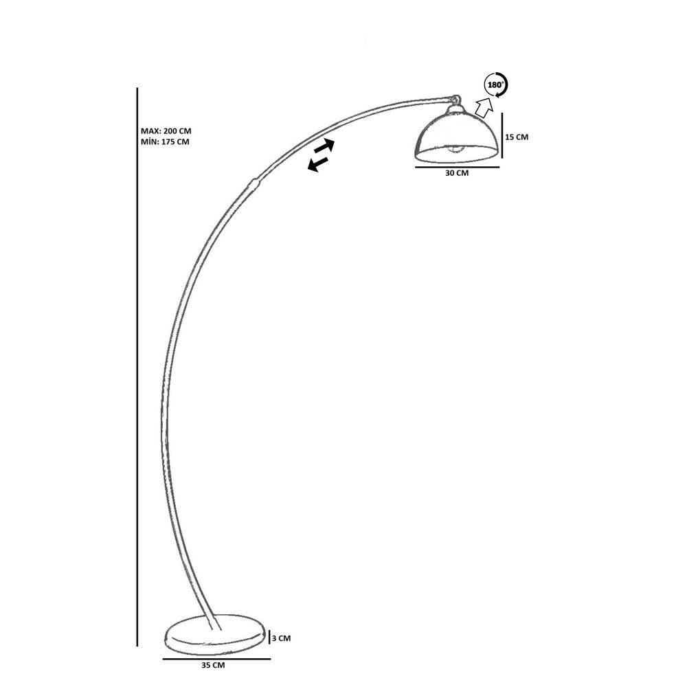 Opviq Podna lampa 077, siva slika 4
