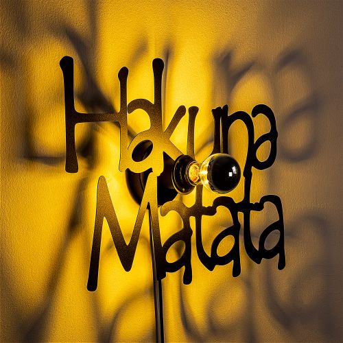 Hakuna Matata V2 Black Wall Lamp slika 5