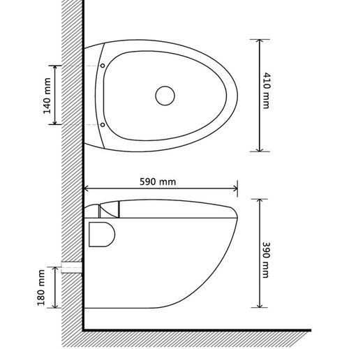 Novi zidni WC Crni jedinstven dizajn jaje slika 2