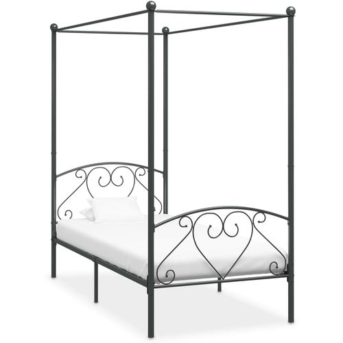 Okvir za krevet s nadstrešnicom sivi metalni 90 x 200 cm slika 12