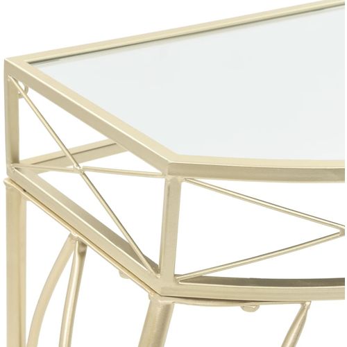 Bočni stolić u francuskom stilu metalni 82 x 39 x 76 cm zlatni slika 14