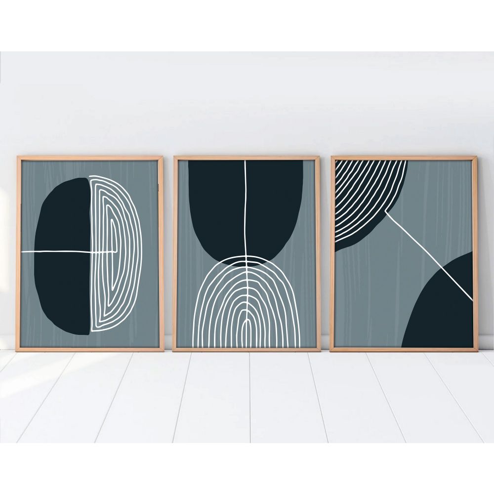 Huhu214 - Dekorativno Slikarstvo u Okviru, 50 x 70 cm, Višebojno (Set od 3 Komada) slika 6